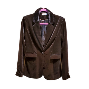 Stelen‎ Luxe Black Velvet Soft Dressy Blazer Jacket Medium